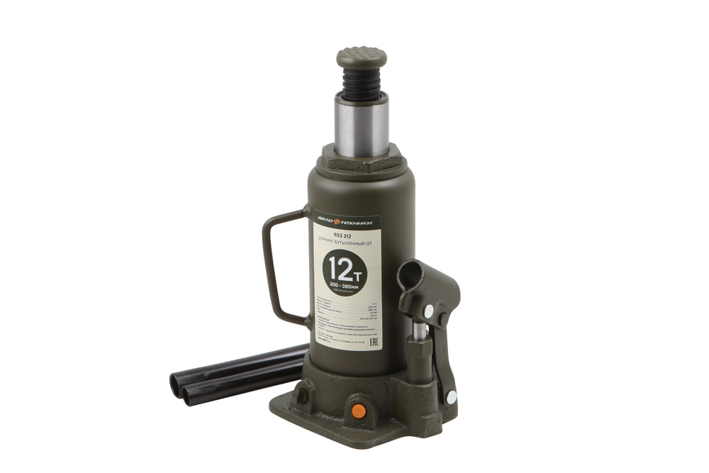 ДТ Домкрат 12т гидравлический бутылочный 200-380мм — Домкраты