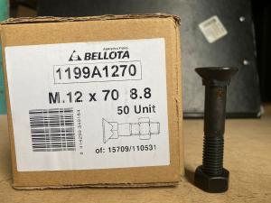 Фото Болт лемешной 12*70 (с потайной головкой, квадратным подголовником, с гайкой) Bellota