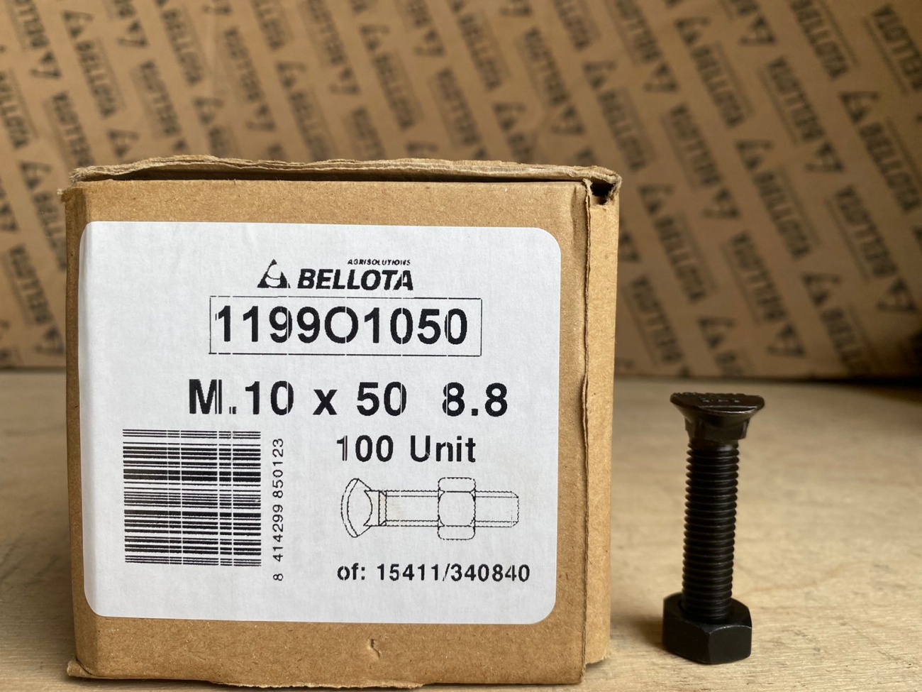 Болт лемешной 10*50 овал.гол.с гайкой Bellota — Bellota